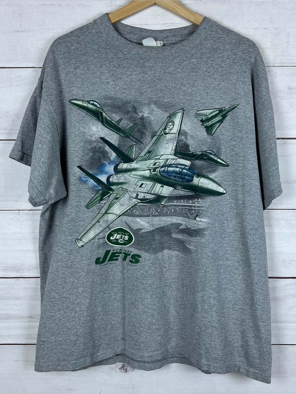 Vintage 2001 New York Jets NFL Lee Sport Gray T-Shirt Mens XL